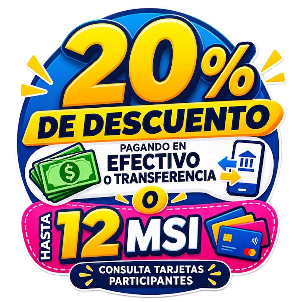 Promo 20% de descuento o 12MSI